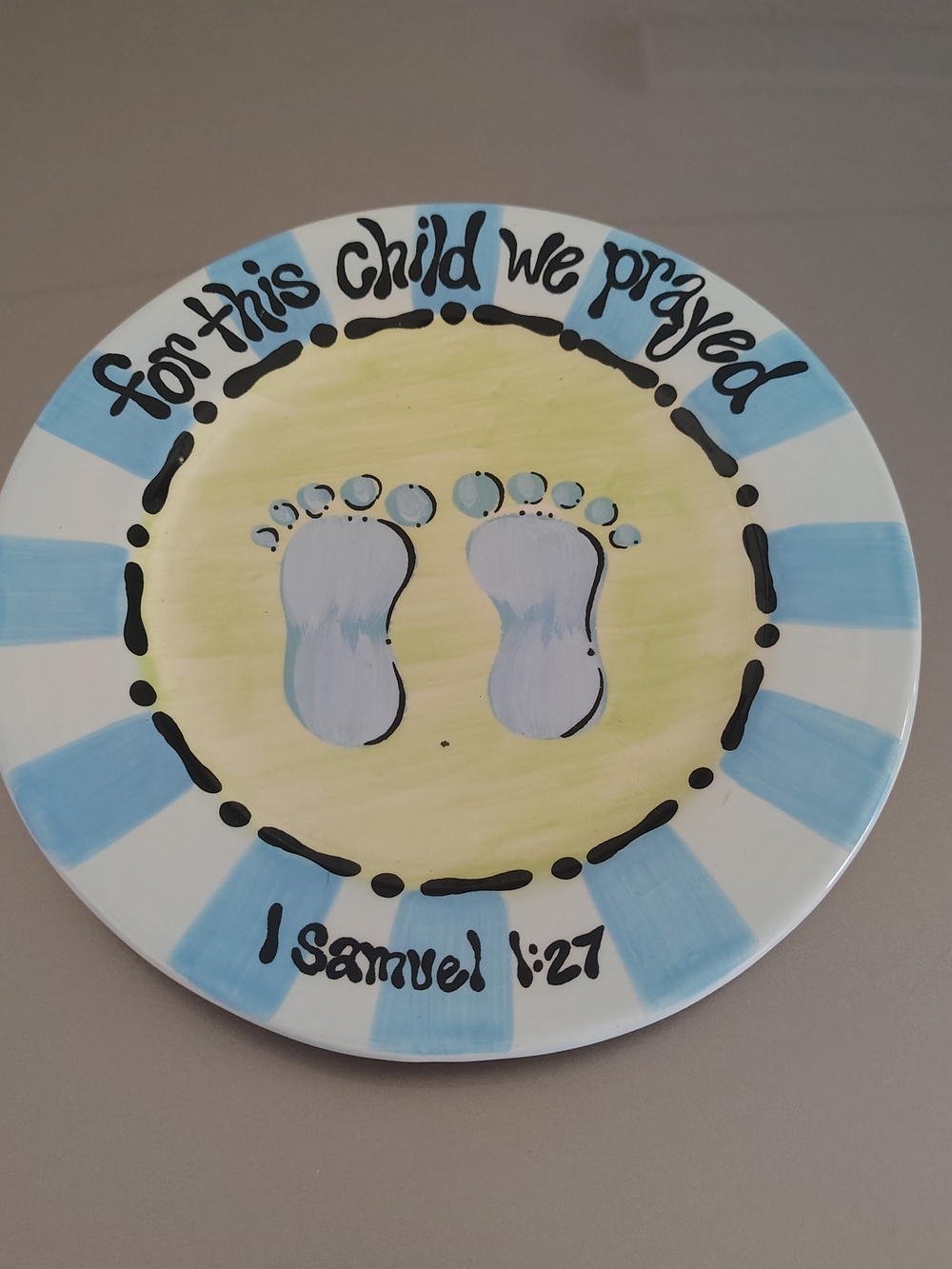 Burton Baby Plate with Blue and Yellow Footprints